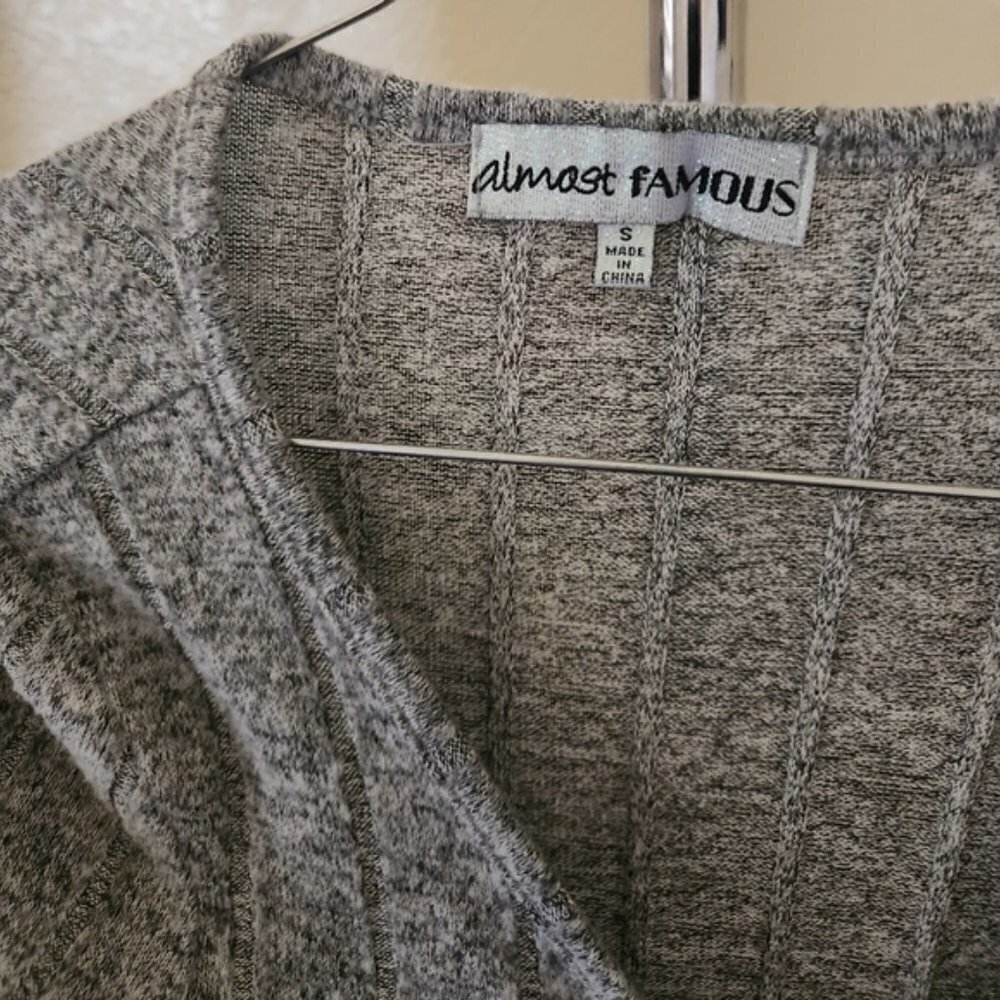 Almost Famous Gray Ruched Midi Dress - Picture 3 of 3